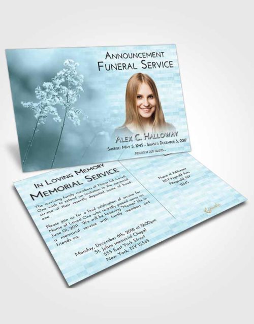 Funeral Announcement Card Template Soft Emerald Love Colorful Spring