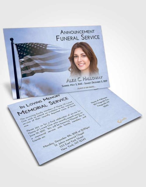Funeral Announcement Card Template Splendid American Honor