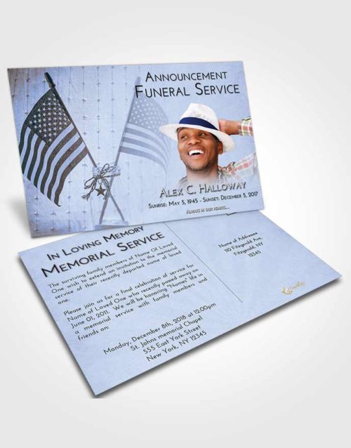 Funeral Announcement Card Template Splendid American Justice