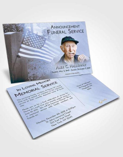 Funeral Announcement Card Template Splendid American Smile