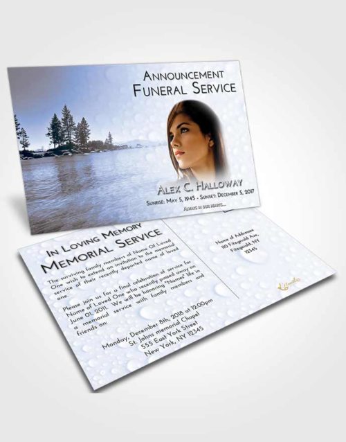 Funeral Announcement Card Template Splendid Coral Waters