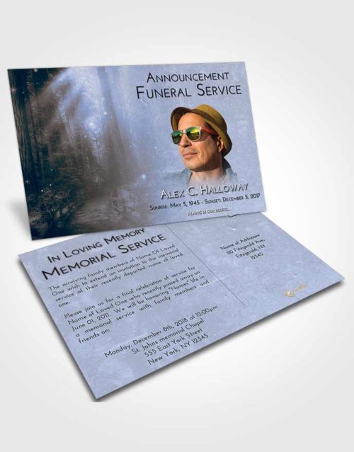 Funeral Announcement Card Template Splendid Magical Forest