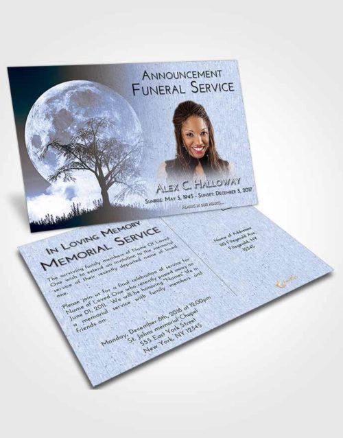 Funeral Announcement Card Template Splendid Moon Peace