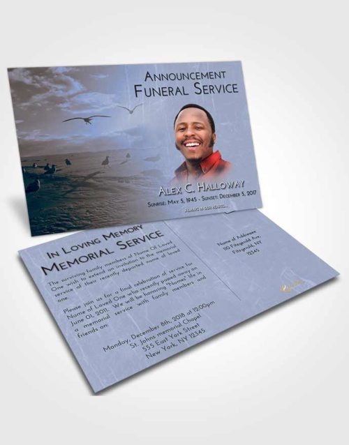 Funeral Announcement Card Template Splendid Natural Beach