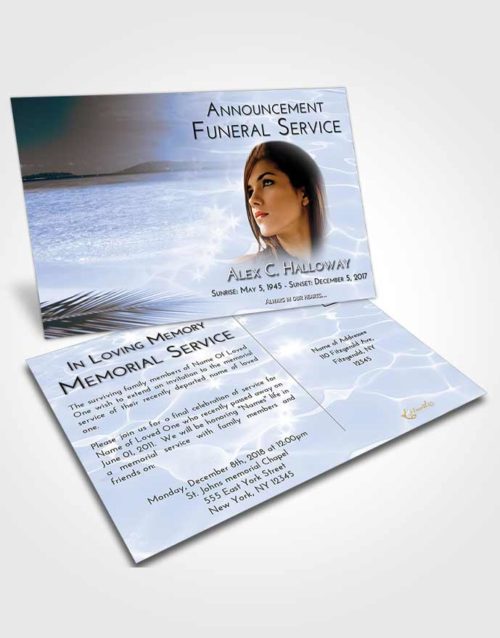 Funeral Announcement Card Template Splendid Ocean Ripples