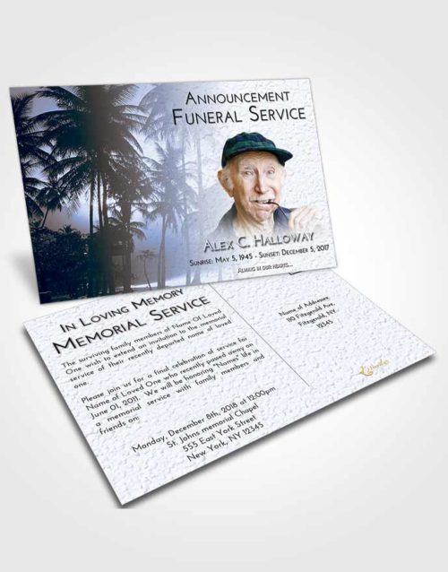 Funeral Announcement Card Template Splendid Palm Paradise