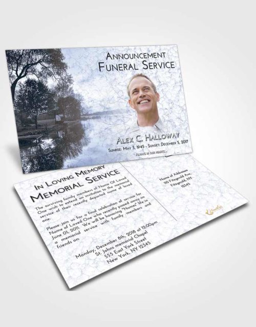 Funeral Announcement Card Template Splendid River Reflection