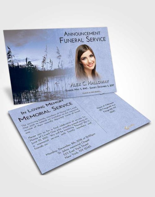Funeral Announcement Card Template Splendid Serenity Lake