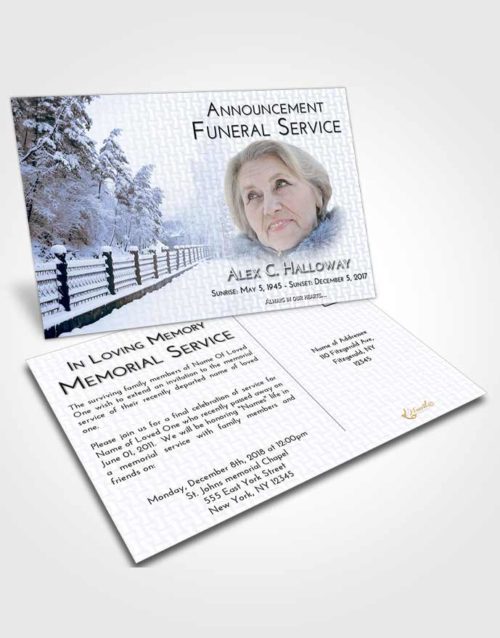 Funeral Announcement Card Template Splendid Snow Garden