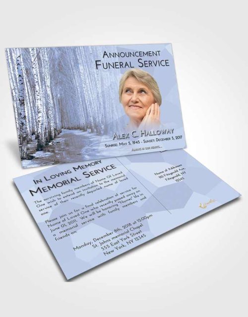 Funeral Announcement Card Template Splendid Snowy Stream