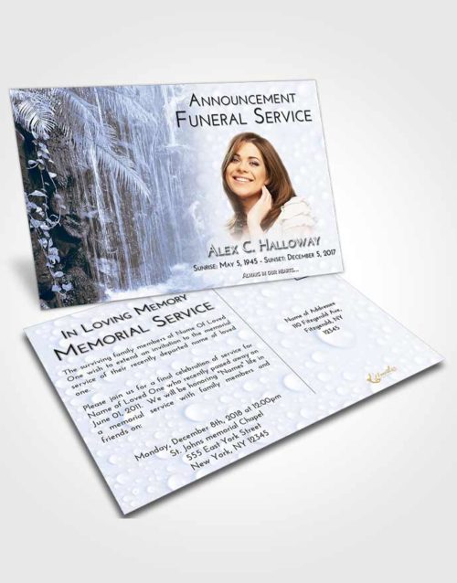 Funeral Announcement Card Template Splendid Waterfall Breeze
