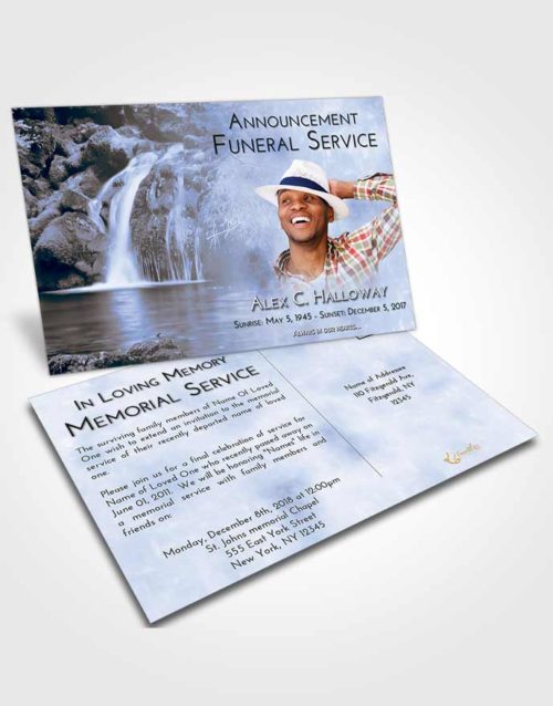 Funeral Announcement Card Template Splendid Waterfall Clarity
