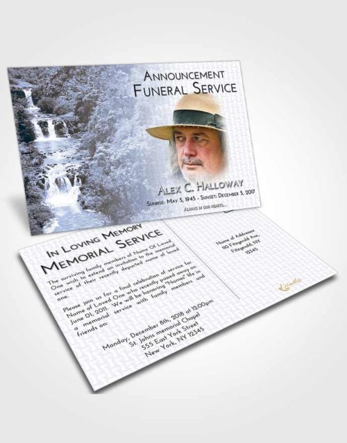Funeral Announcement Card Template Splendid Waterfall Liberty