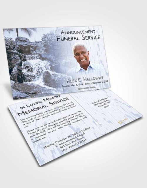 Funeral Announcement Card Template Splendid Waterfall Masterpiece
