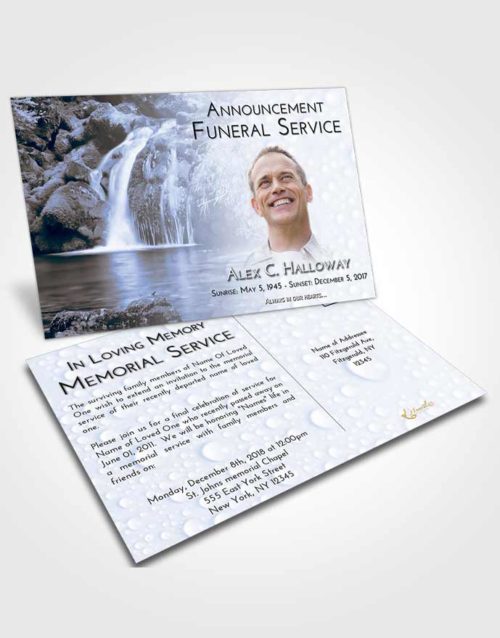 Funeral Announcement Card Template Splendid Waterfall Paradise