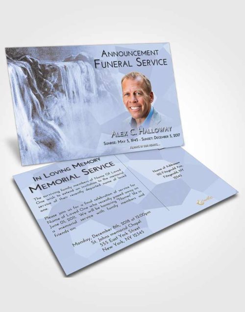 Funeral Announcement Card Template Splendid Waterfall Tranquility