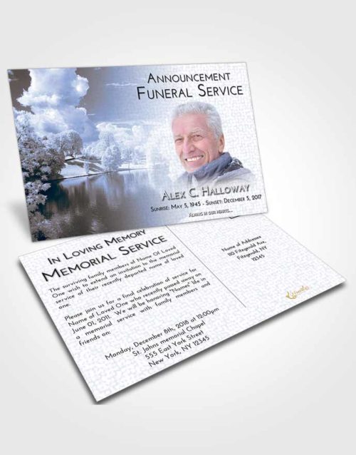 Funeral Announcement Card Template Splendid White Winter Park