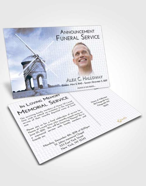 Funeral Announcement Card Template Splendid Windmill of Honor