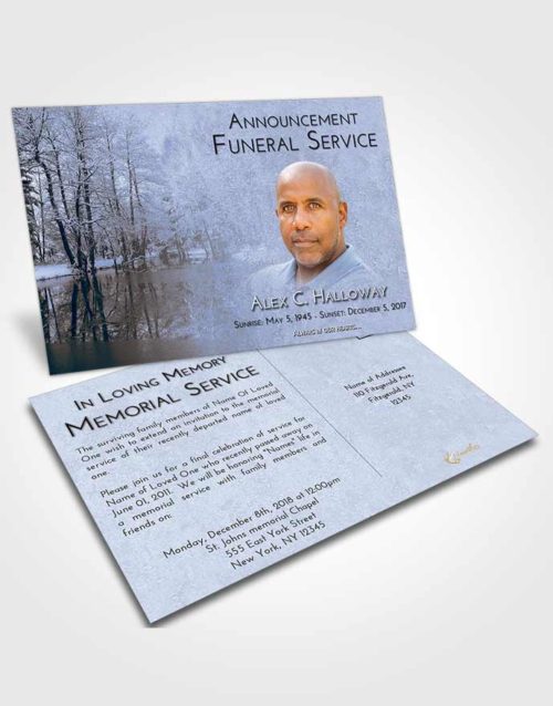 Funeral Announcement Card Template Splendid Winter Pond