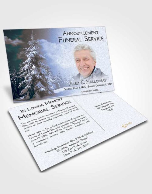 Funeral Announcement Card Template Splendid Winter Wonderland