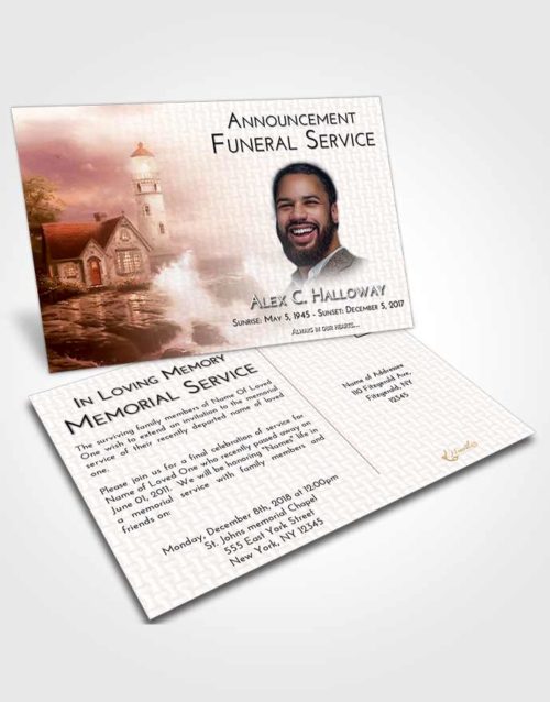 Funeral Announcement Card Template Strawberry Love Lighthouse Lookout
