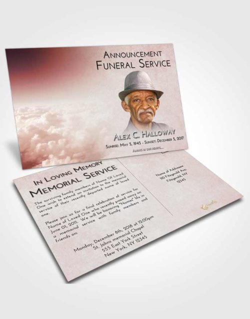 Funeral Announcement Card Template Strawberry Love Return to the Clouds
