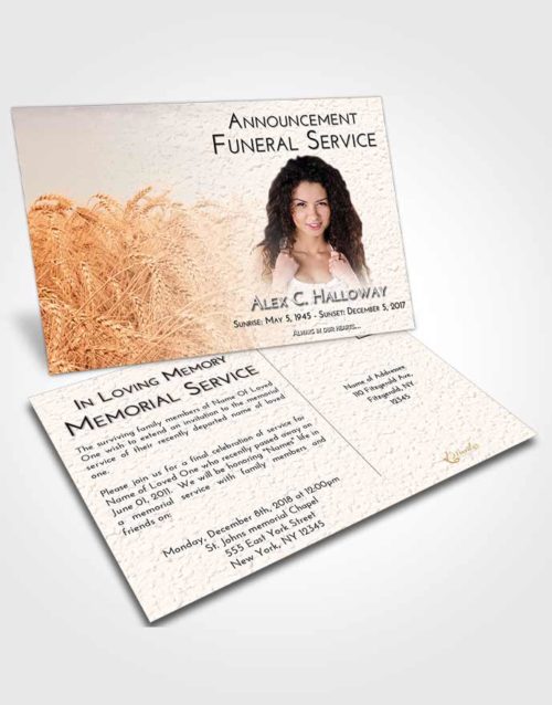 Funeral Announcement Card Template Strawberry Love Summer Wheat