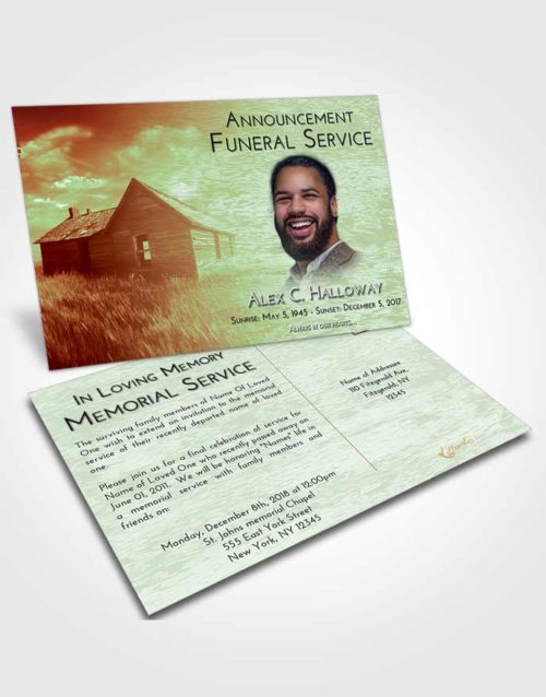 Funeral Announcement Card Template Strawberry Mist Farming Life