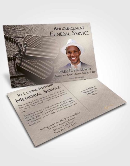 Funeral Announcement Card Template Tranquil American Memory