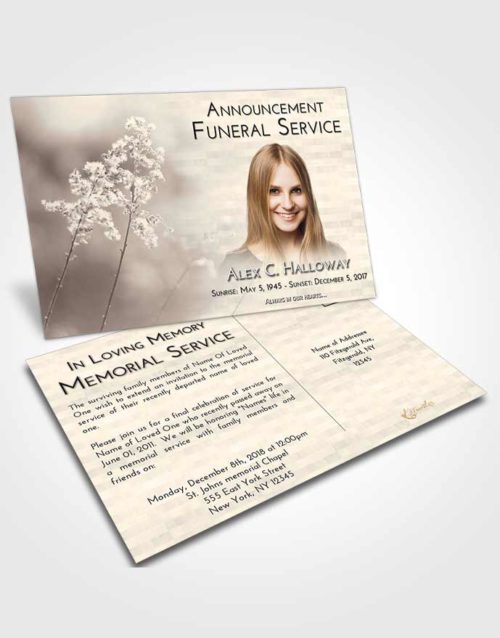 Funeral Announcement Card Template Tranquil Colorful Spring
