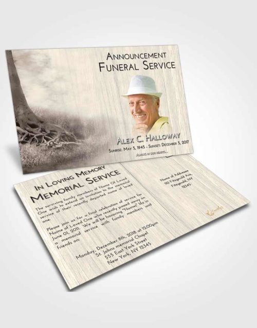Funeral Announcement Card Template Tranquil Deep Roots