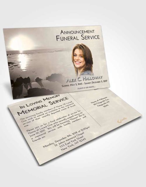 Funeral Announcement Card Template Tranquil Early Rise