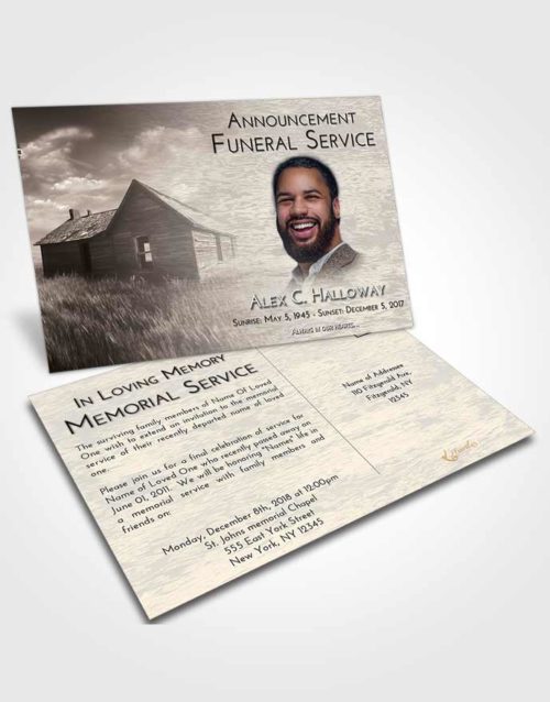 Funeral Announcement Card Template Tranquil Farming Life