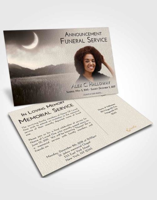 Funeral Announcement Card Template Tranquil Graceful Mountains