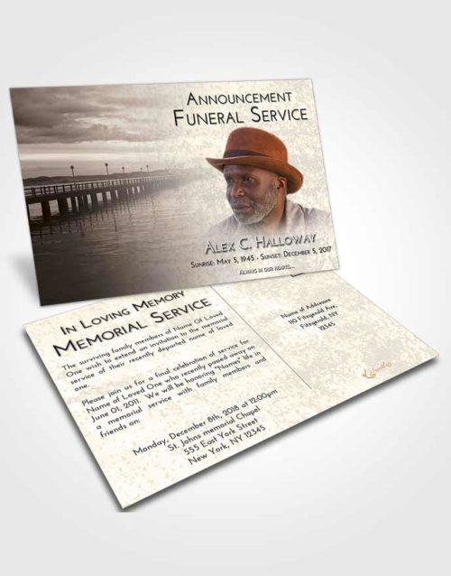 Funeral Announcement Card Template Tranquil Lake Drive