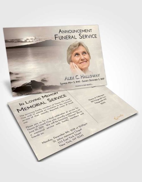 Funeral Announcement Card Template Tranquil Lake Front
