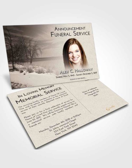 Funeral Announcement Card Template Tranquil Lovely Lake