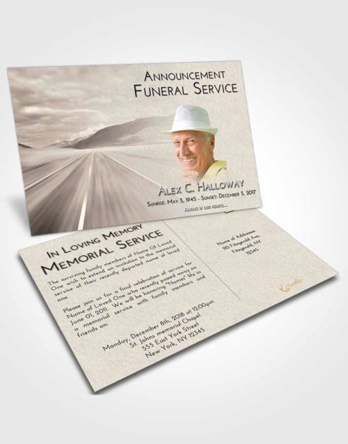 Funeral Announcement Card Template Tranquil Morning Highway