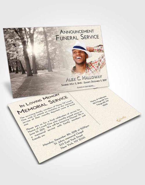 Funeral Announcement Card Template Tranquil National Park