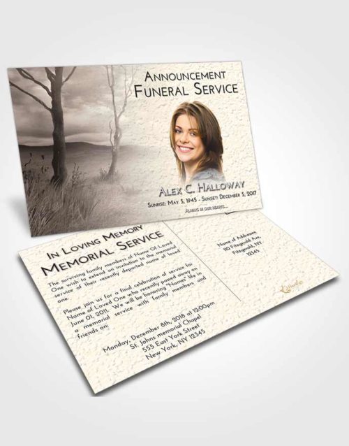 Funeral Announcement Card Template Tranquil Peaceful Fall