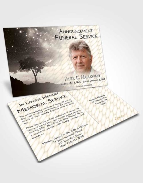 Funeral Announcement Card Template Tranquil Scenic Sky