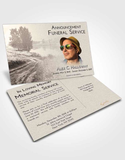 Funeral Announcement Card Template Tranquil Summer Drive