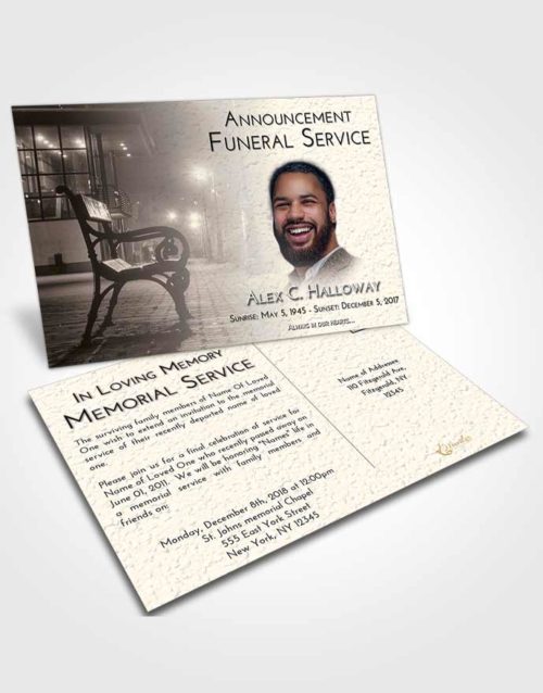 Funeral Announcement Card Template Tranquil Vintage Walk