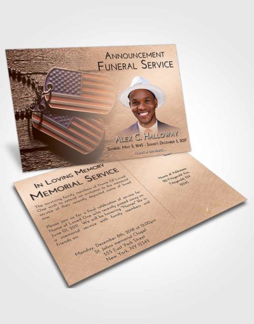 Funeral Announcement Card Template Vintage Love American Memory