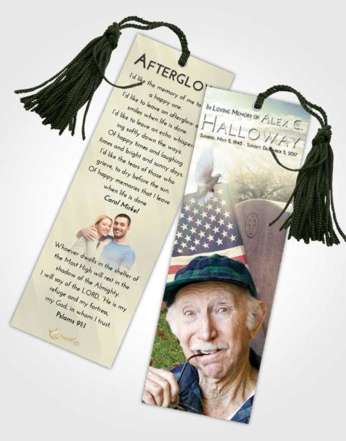 Funeral Bookmark Template At Dusk American Smile