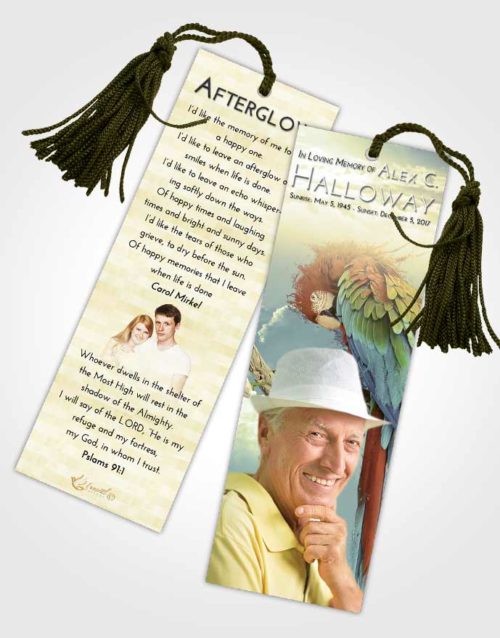 Funeral Bookmark Template At Dusk Magical Parrot
