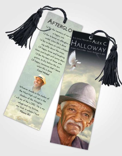Funeral Bookmark Template At Dusk Return to the Clouds