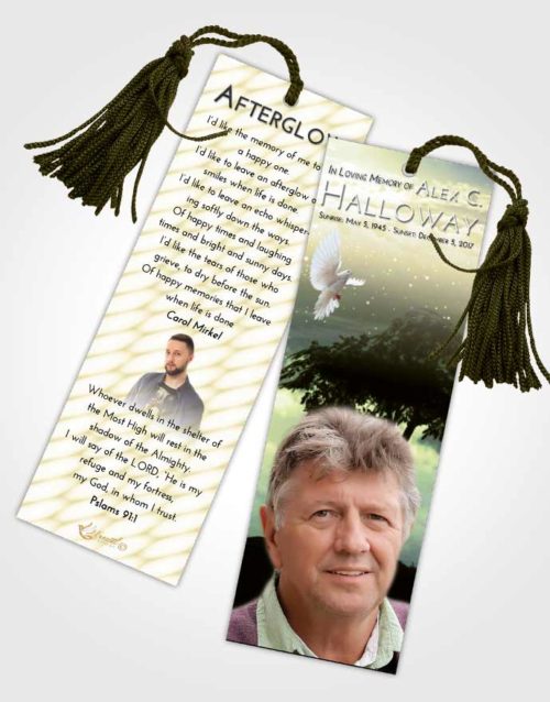 Funeral Bookmark Template At Dusk Scenic Sky