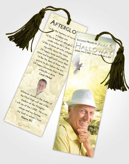 Funeral Bookmark Template At Dusk Silver Stream