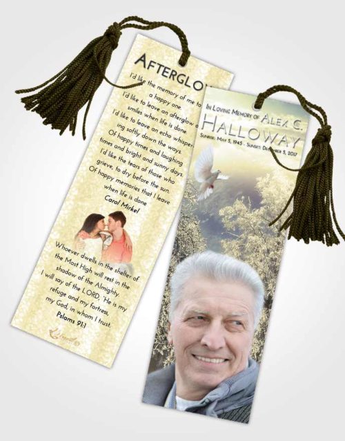Funeral Bookmark Template At Dusk Snowy Love